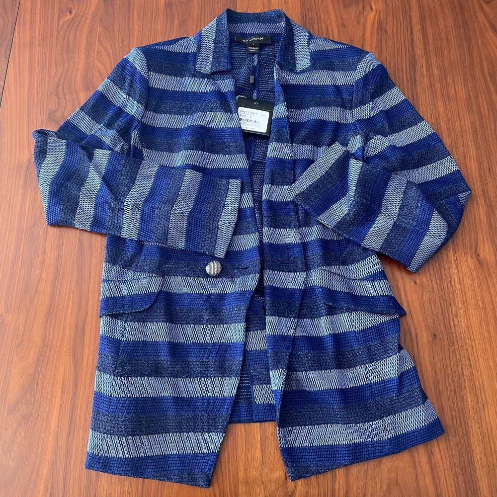 St. John Casual Knit Blazer Size 8 NWT